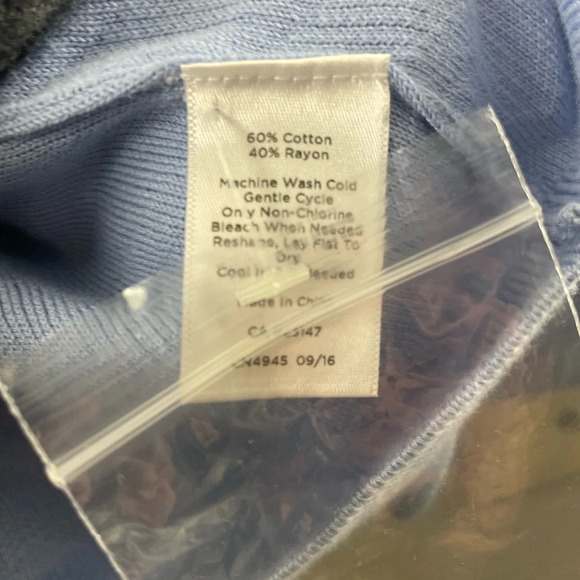 Talbots Blue Chevron Sweater Cardigan Petite Large - Picture 8 of 8